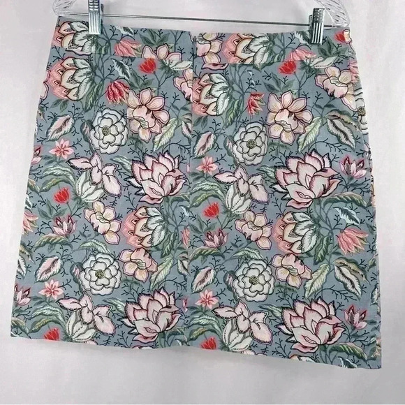 NWOT LOFT Women’s Cotton Blend Floral Coastal Print Mini Skirt  Size 10 - Picture 3 of 11